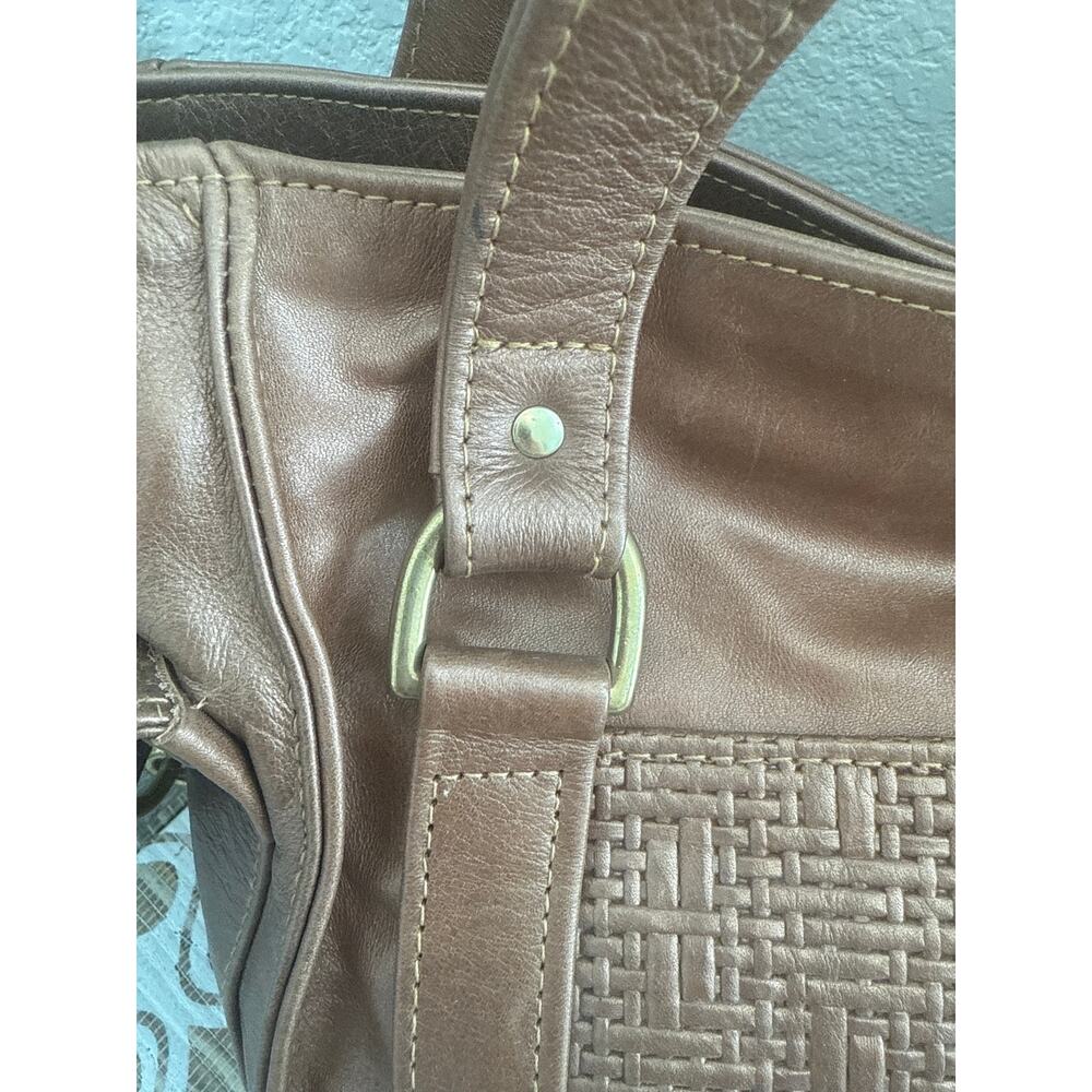 Marnie Bug Bag Golden Bronze Textured Leather Shoulder Bag with Gold Hardware - Picture 3 of 10